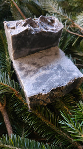Activated Charcoal sea salt black pine soap