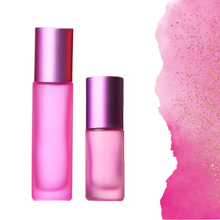 Load image into Gallery viewer, FROSTED PINK Roller Bottle 10/5ml - Choice of Cap &amp; Roller: Bronze Matte / Stainless Steel / 10 ml
