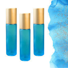 Load image into Gallery viewer, FROSTED TURQUOISE Roller 10/5ml - Choice of Cap &amp; Roller: Gold Matte / Stainless Steel / 10 ml