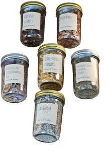 Herbs in mason jars