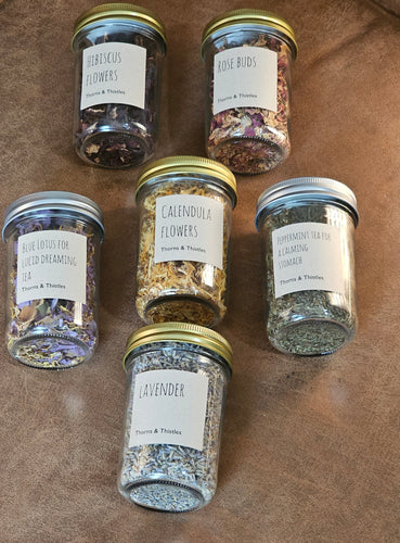 Herbs in mason jars